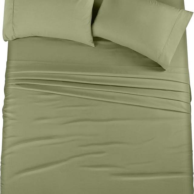 Utopia Bedding Queen Bed Sheets Set - 4 Piece Bedding - Brushed Microfiber - Shrinkage and Fade Resistant - Easy Care (Queen, Olive)