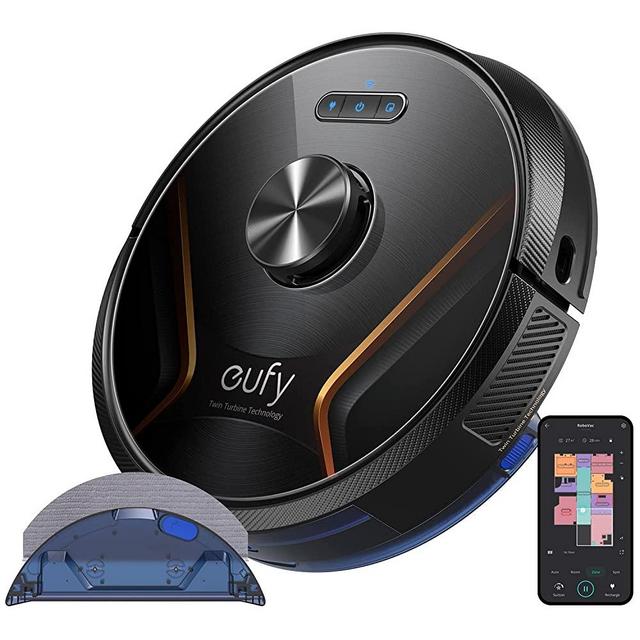 eufy by Anker, RoboVac X8 Hybrid, Robot Vacuum and Mop Cleaner with iPath Laser Navigation, Twin-Turbine Technology generates 2000Pa x2 Suction, AI. Map 2.0 Technology, Wi-Fi, Perfect for Pet Owner
