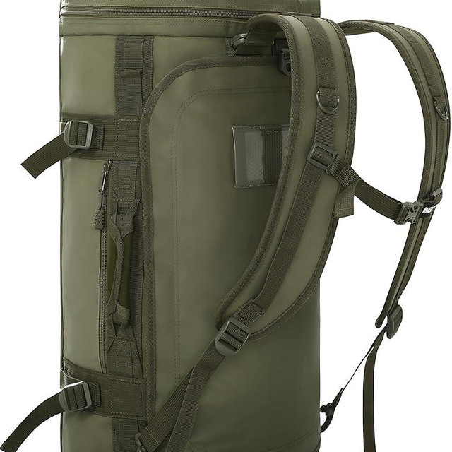 MIER Large Duffel Backpack Sports Gym Bag with Shoe Compartment, Heavy Duty and Water Resistant, Dark Green, 60L