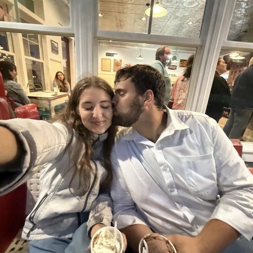 For our one year anniversary, we went mini golfing and got ice cream!