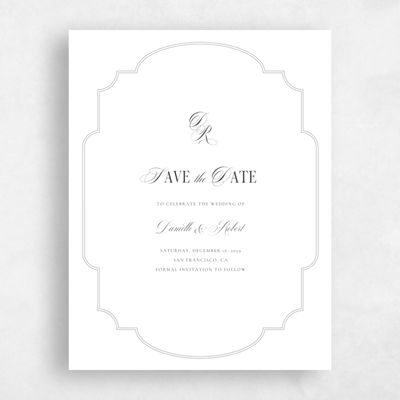 White Wedding Save the Date - Marisol Portrait
