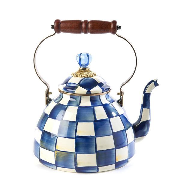 MacKenzie-Childs Royal Check 3-Quart Tea Kettle