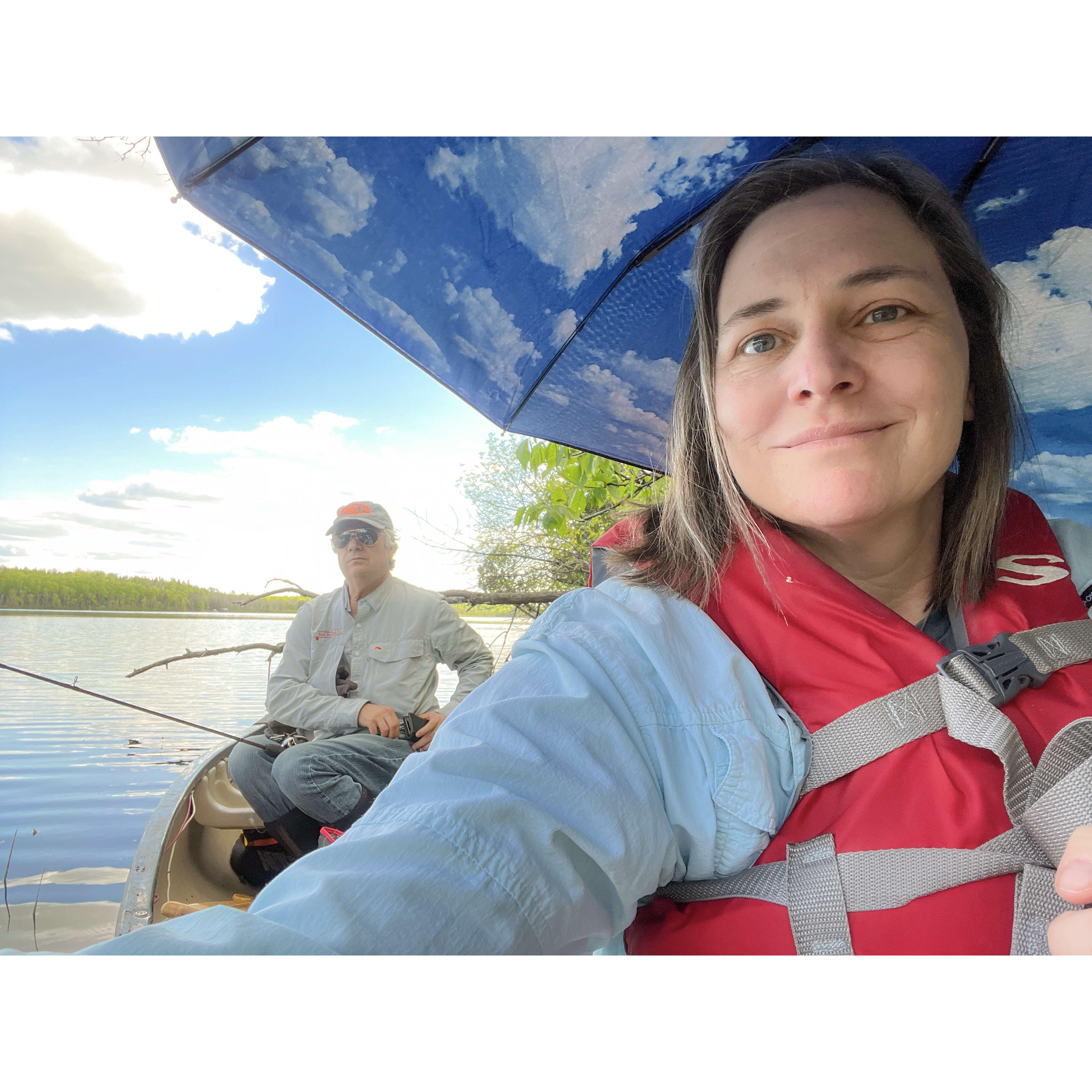 John enjoys fishing and Yvonne enjoys being in the outdoors