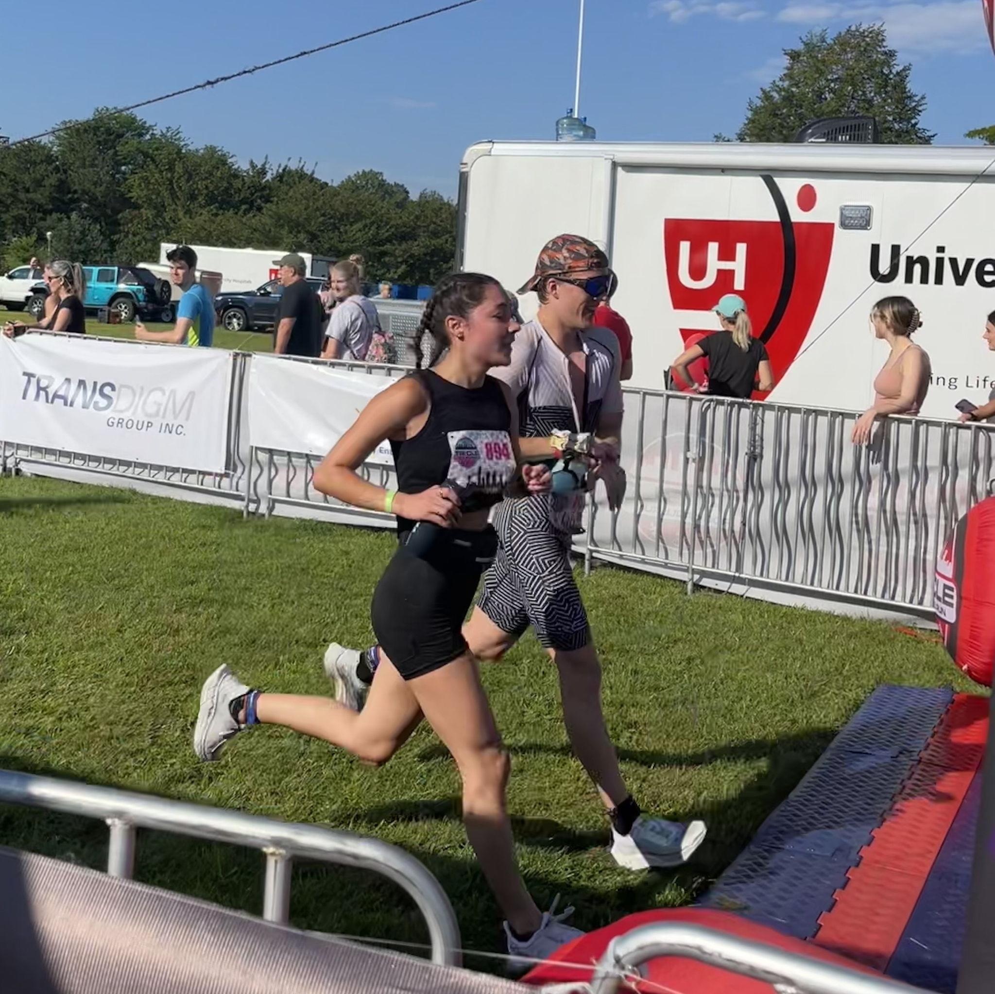 Finishing the Cleveland Triathlon together