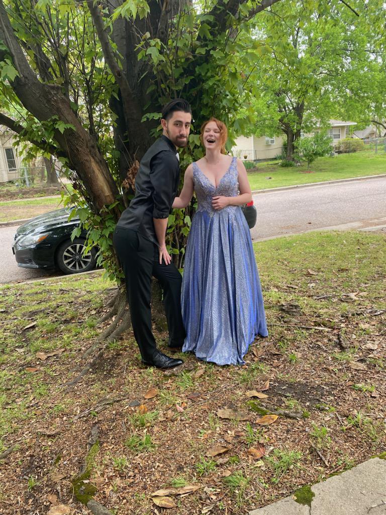 This is a photo my dad took before Jacob and I went to brom (band kids prom)