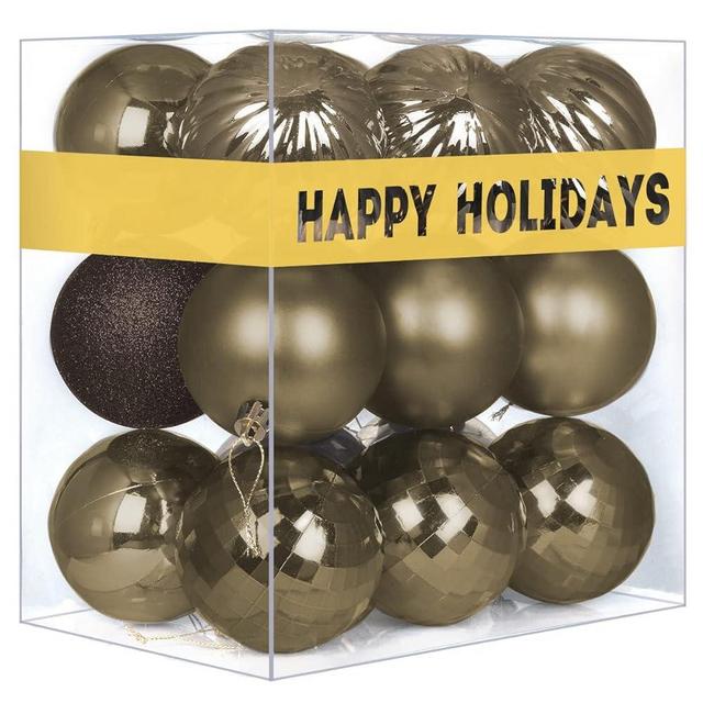 GameXcel 24Pcs Christmas Balls Ornaments for Xmas Tree - Shatterproof Christmas Tree Decorations Medium Size Hanging Ball Vintage Cooper 2.5 inch x 24 Pack