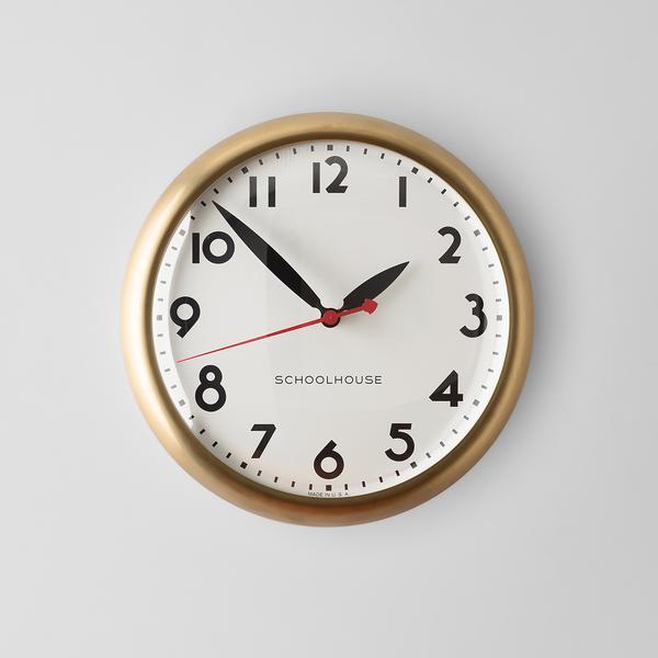 Schoolhouse Kennedy Clock (Natural Brass)