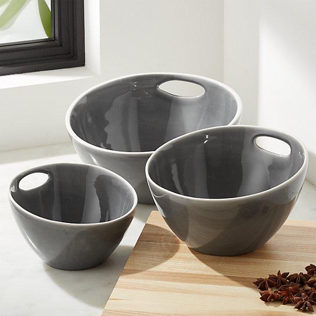 Angle Grey Mixing Bowls
