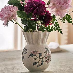 Mio Handpainted Stoneware Vase - Small Neutral