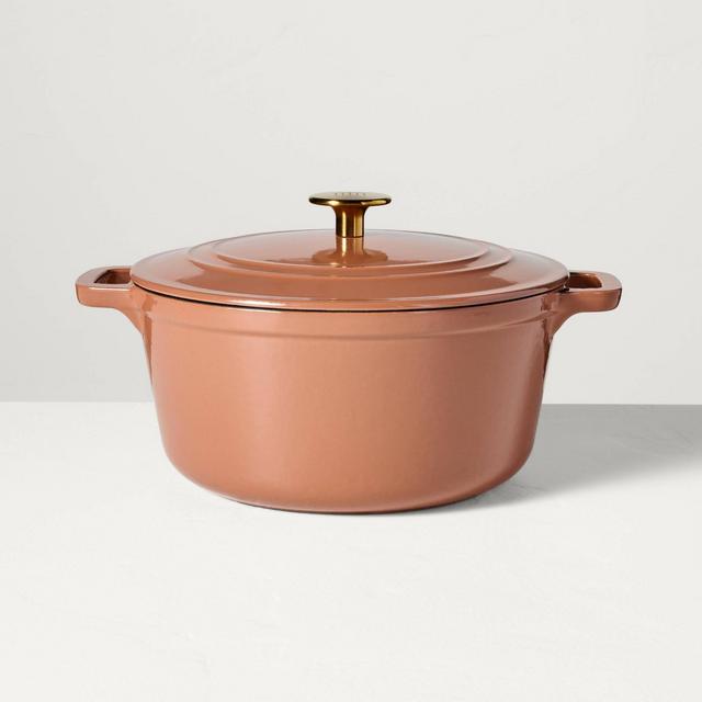 5qt Enameled Cast Iron Dutch Oven Pumpkin Brown - Hearth & Hand™ with Magnolia