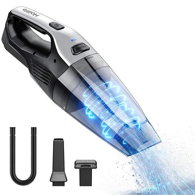 Holife Handheld Vacuum Cordless, 7kpa Hand Vacuum Cleaner with Rechargeable Replaceable Battery Quick Charge & Stainless Steel Filter, Portable Dry Vac for Car Pet Hair Home Office Carpet Cleaning
