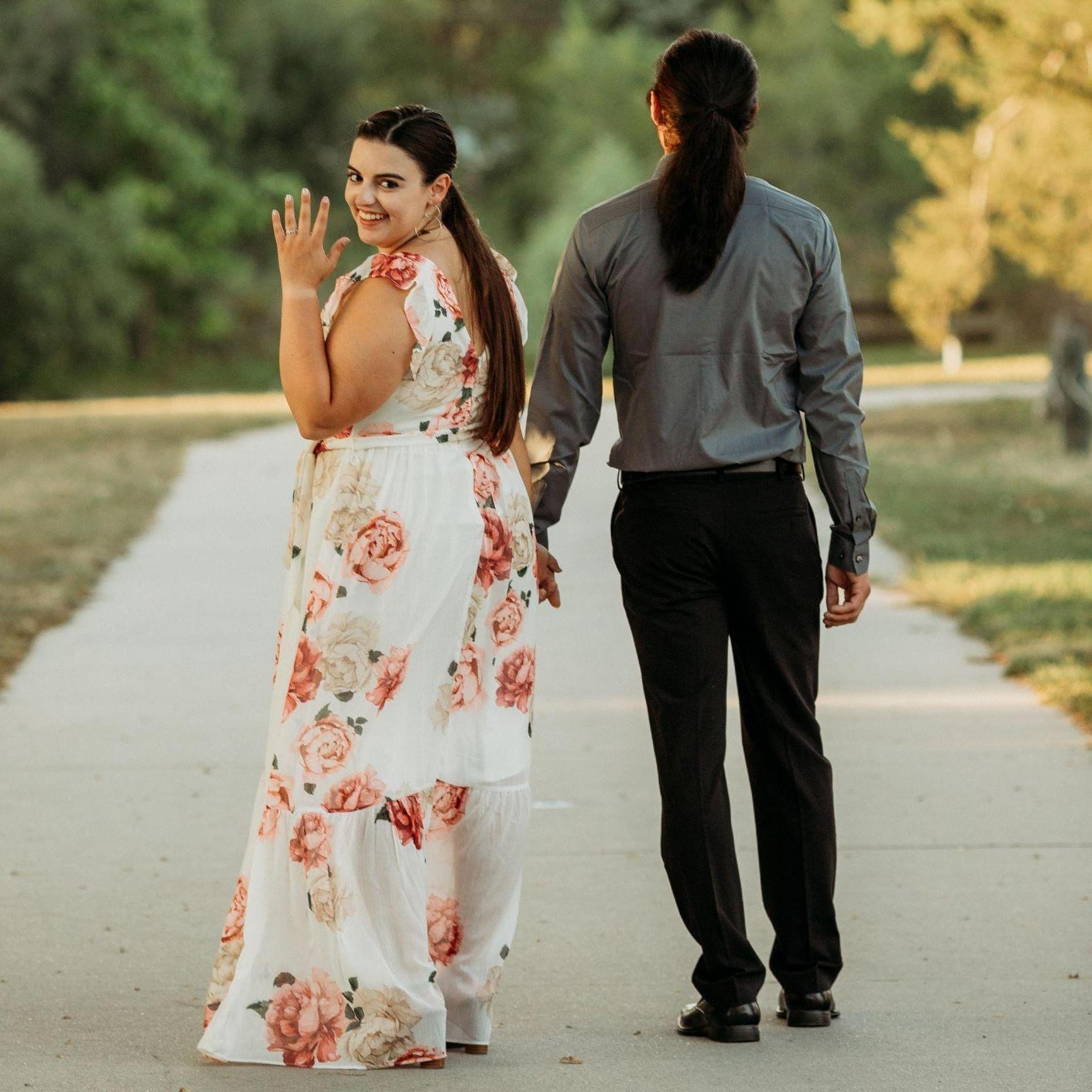 Yes, he actually proposed and Rebecca has not stopped showing her ring off!
