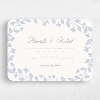 Beige Rounded Wedding Invitation - Fawn Landscape