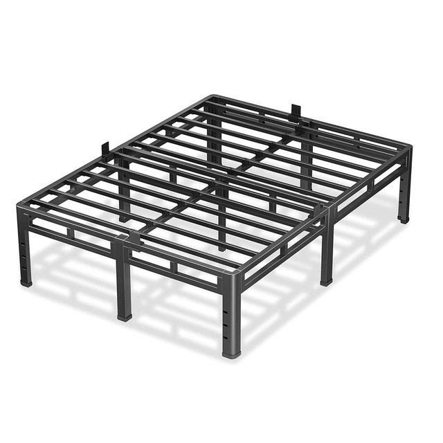 NKZ California King Size Bed Frame 18 Inch, Metal Bed Frame & Box Spring 2 in 1 Platform with Round Corner Legs, 4000Lbs Heavy Duty Tall Metal Frame, Headboard Hole, Noise-Free, Easy Assembly