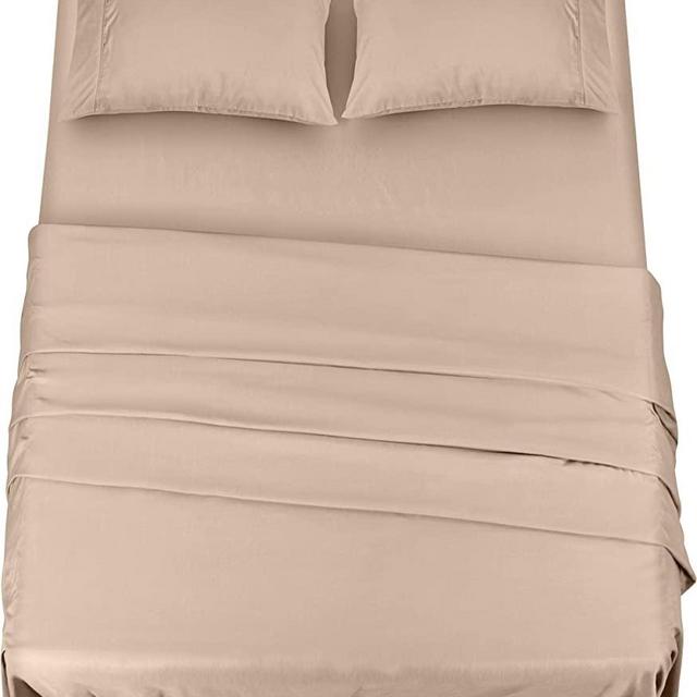 Utopia Bedding Bed Sheet Set - 4 Piece Full Bedding - Soft Brushed Microfiber Fabric - Shrinkage & Fade Resistant - Easy Care (Full, Beige)