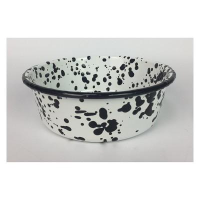 Enameled Metal B&W Splatter Dog Bowls - 6 cups - Boots & Barkley™