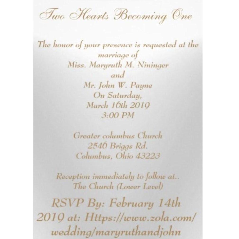 back of the wedding invitation