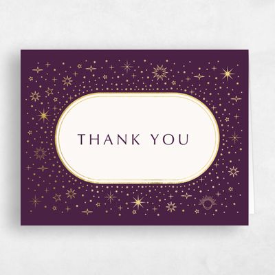Dark Berry, Purple Wedding Thank You - Heron Landscape Foil