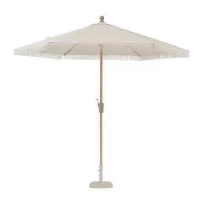 9 ft. Aluminum Market Auto Tilt Patio Umbrella in Almond