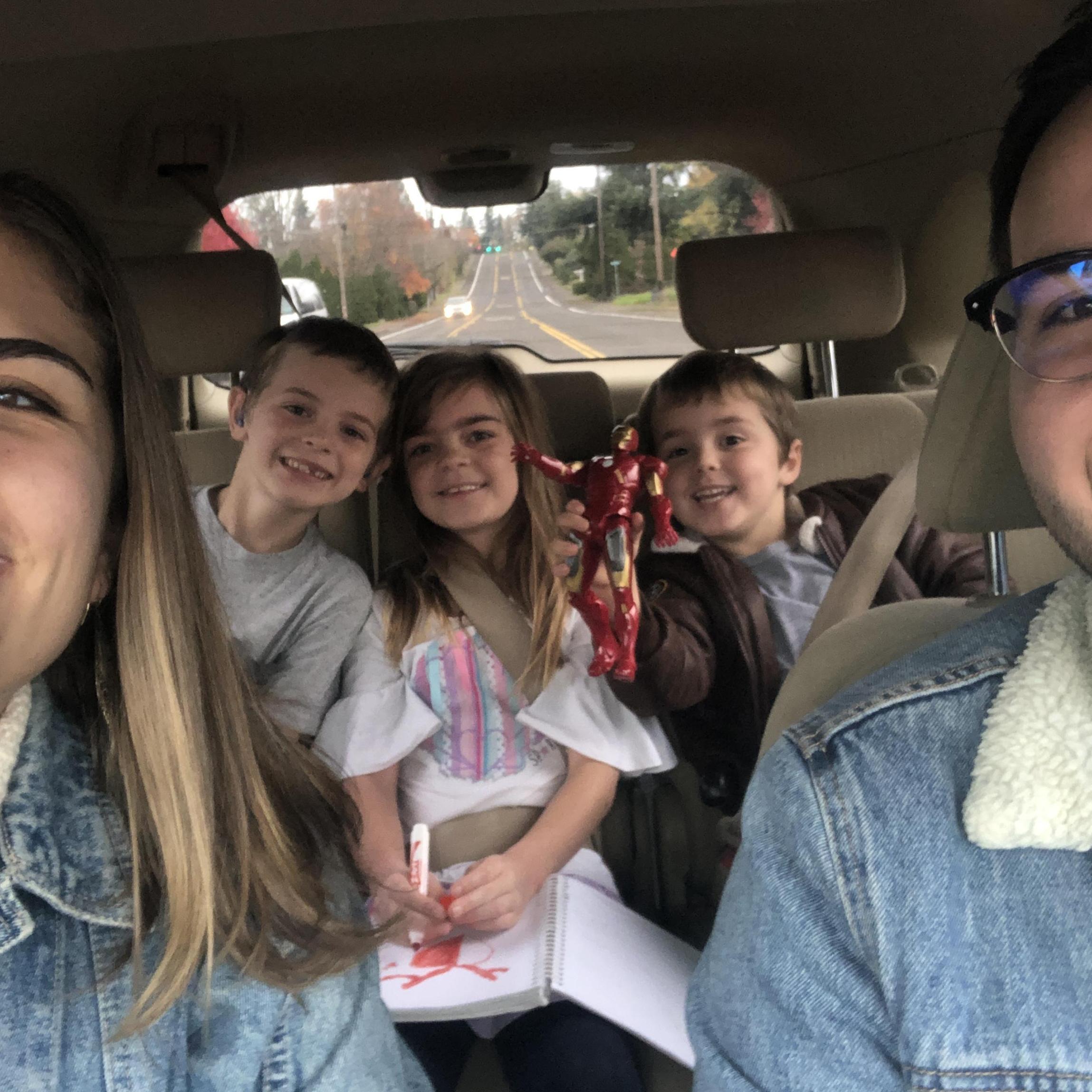 Our favorite sunday activity, driving my cousins to church!