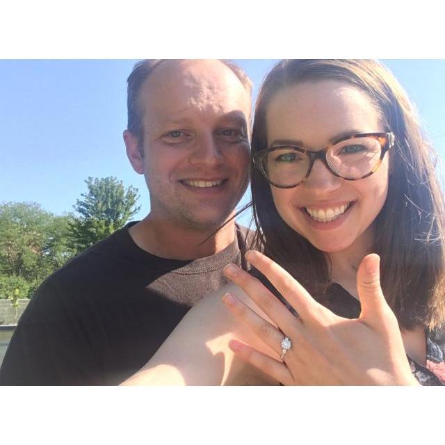 Newly engaged just half an hour prior!