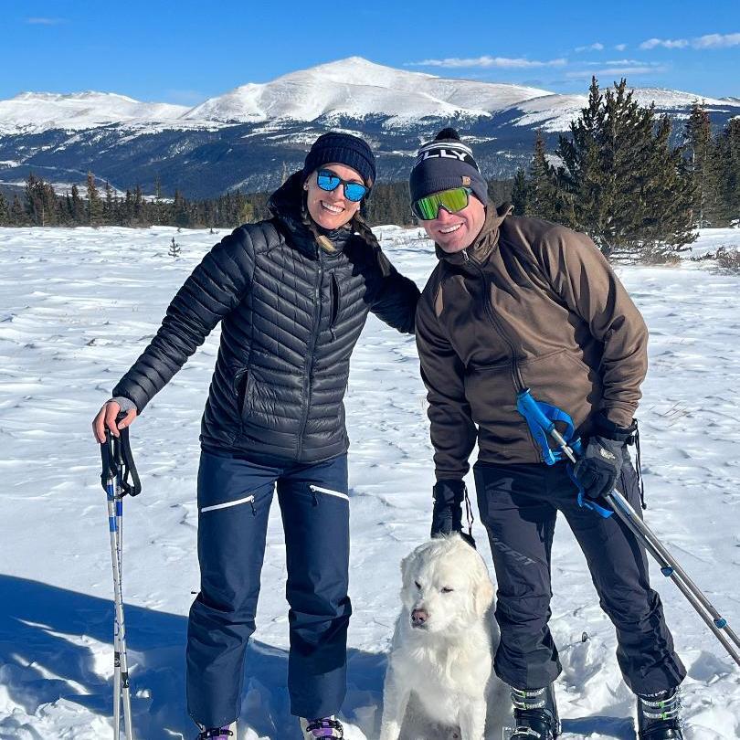 Backcountry skiing with our dog