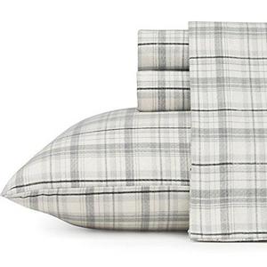 Revman International - Eddie Bauer 216283 Beacon Hill Flannel Sheet Set, King, Gray