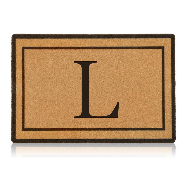 STINI Housewarming Gifts New Home - Personalized Birthday Gift for Women Mom Couple, Housewarming Hostess Gift Ideas, 20" X 32" Monogram L Coco Coir Welcome Customizable Indoor Entrance Front Door Mat