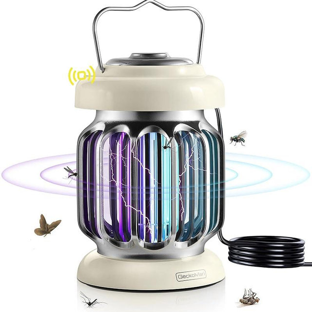 GeckoMan Hybrid Spectrum, Dusk-to-Dawn Bug Zapper Outdoor Bug Zapper Indoor Mosquito Repellent Outdoor Patio Mosquito Zapper Fly Zapper Fruit Fly Trap for Indoors Killer with Light Sensor