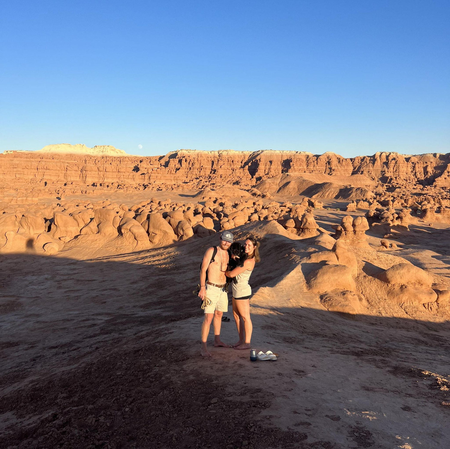 Family pic in Goblin Valley State Park camping with good friends, Brewer just a puppy here