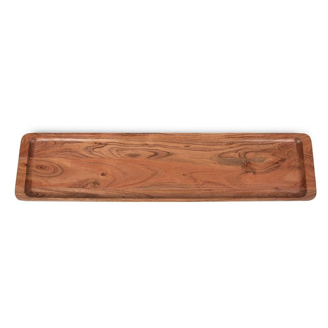 PICNIC TIME Canapé Appetizer Serving Tray, Long Rectangular Charcuterie Board, Acacia Wood Cheese Board, (Acacia Wood)