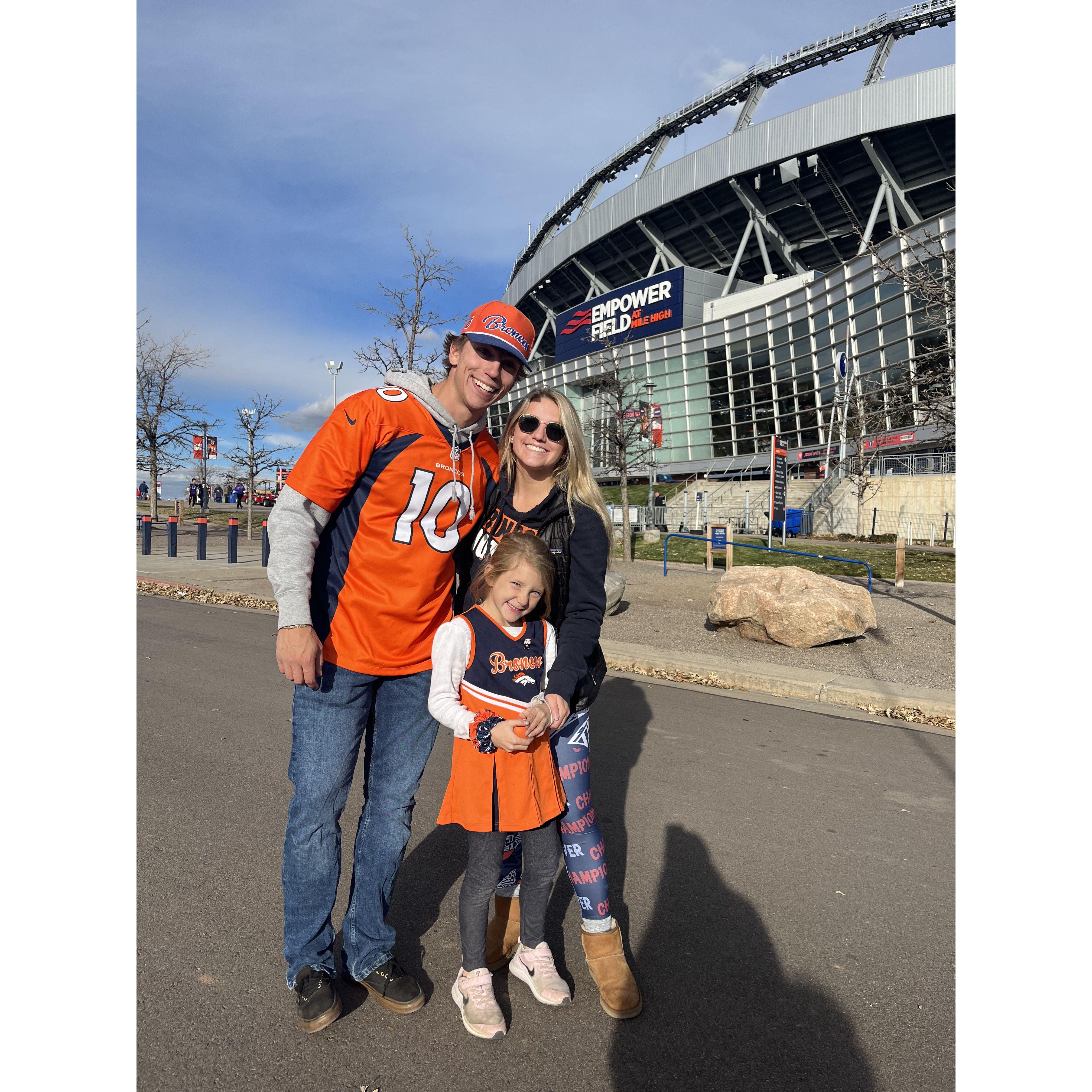 Our first broncos tailgate together!