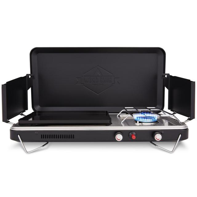 Hike Crew 2-in-1 Portable Gas Camping Stove/Grill with Griddle - Black