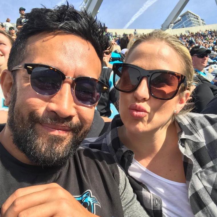 Olivia's first NFL game watching the Panthers in Charlotte, North Carolina, November 2018