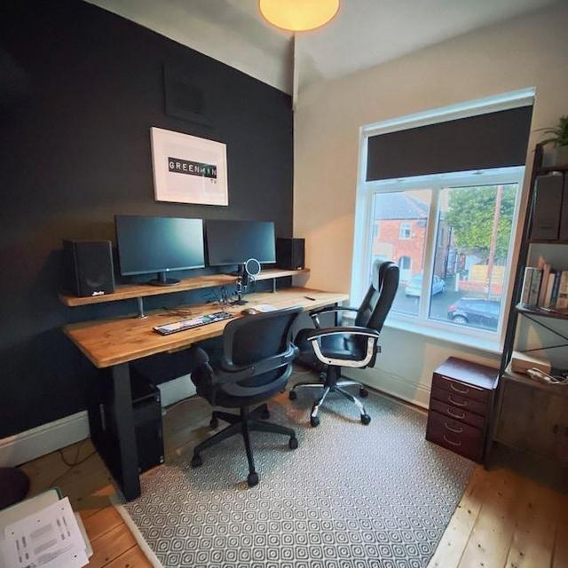 Rustic Desk | Riser Shelf For Monitor, Speakers | Reclaimed Wood | Heavy Duty Industrial Style Square Steel Legs | Home or Office Use