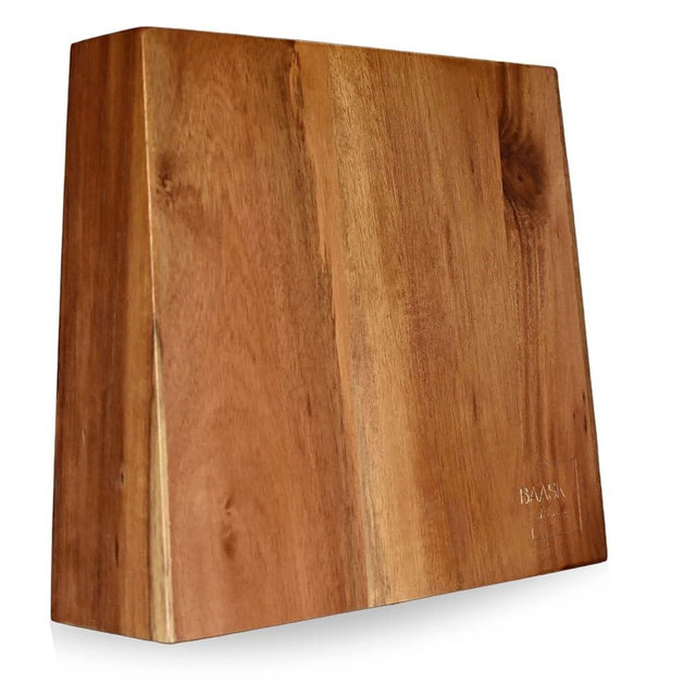 Magnetic Knife Block, Acacia Wood Double-Sided Magnetic Knife Holder/Knife Stand - Strong Magnets - Storage with a Minimalist Modern Style - Universal Size by BAASK