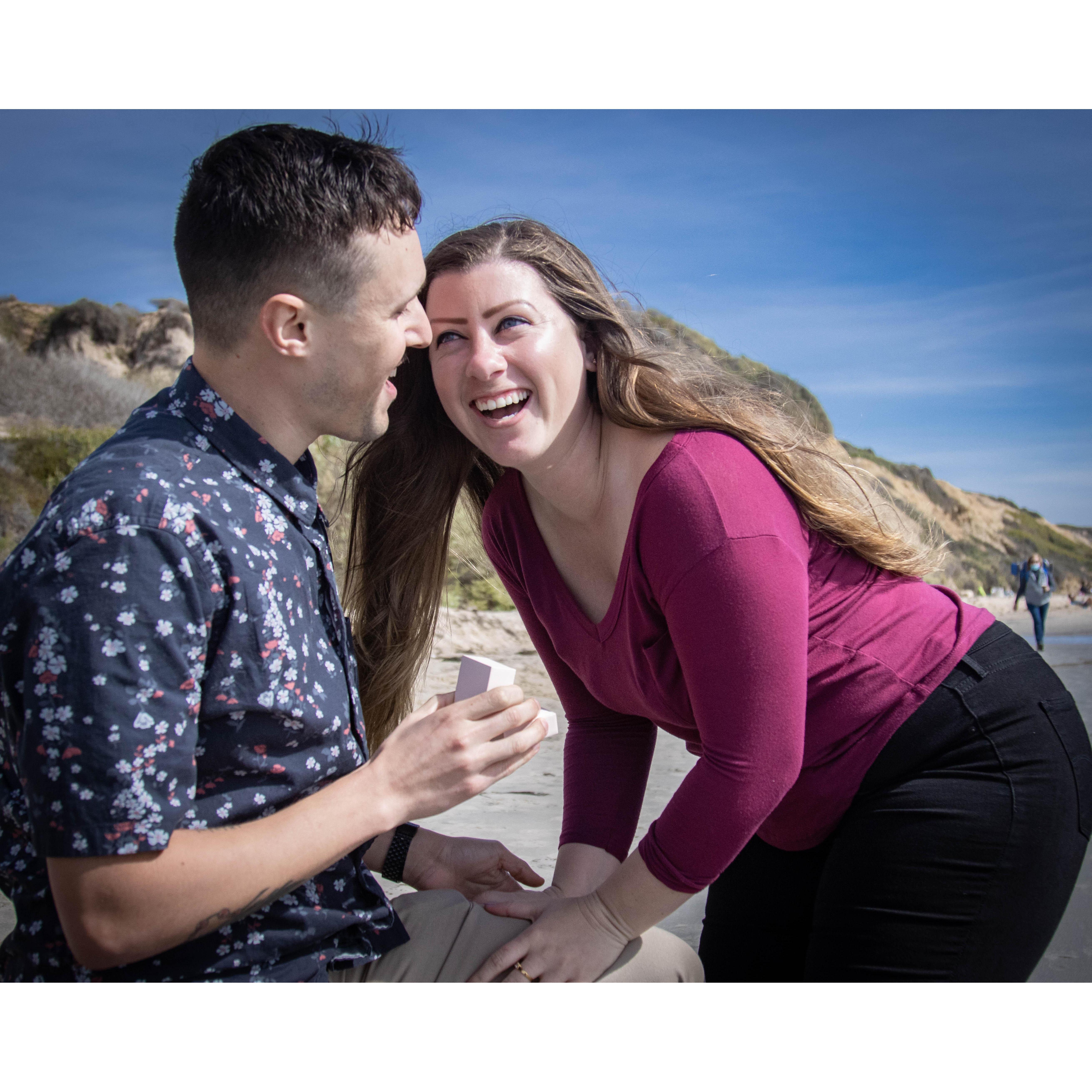 February 2021; the day Zach finally asked me to be his forever and I gleefully said YES!