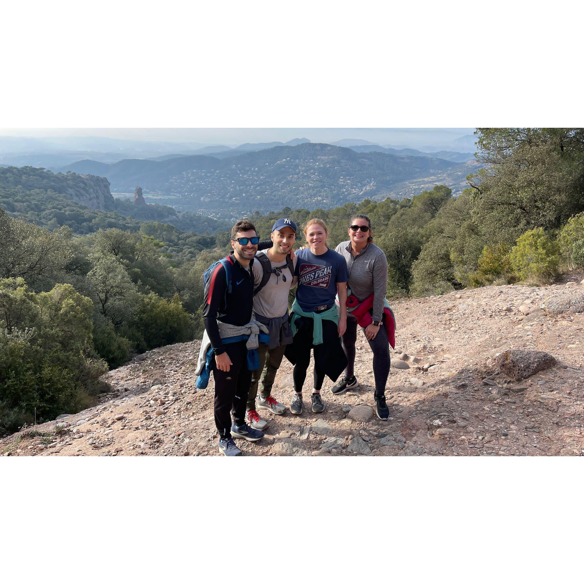Hiking the Catalonia countryside with Nick's brother (and Best Man) Dan and his fiancée Ingrid