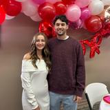 Celebrating at our engagement party thrown by our amazing families!