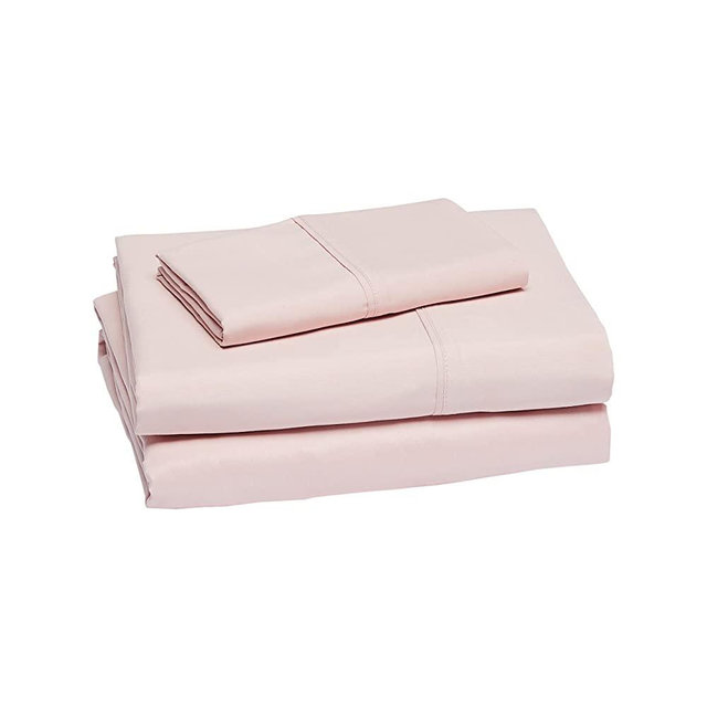 Amazon Basics Lightweight Super Soft Easy Care Microfiber Bed Sheet Set with 14” Deep Pockets - Twin, Blush Pink