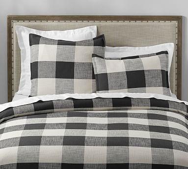 Bryce Buffalo Check Duvet Cover, King/Cal. King, Charcoal