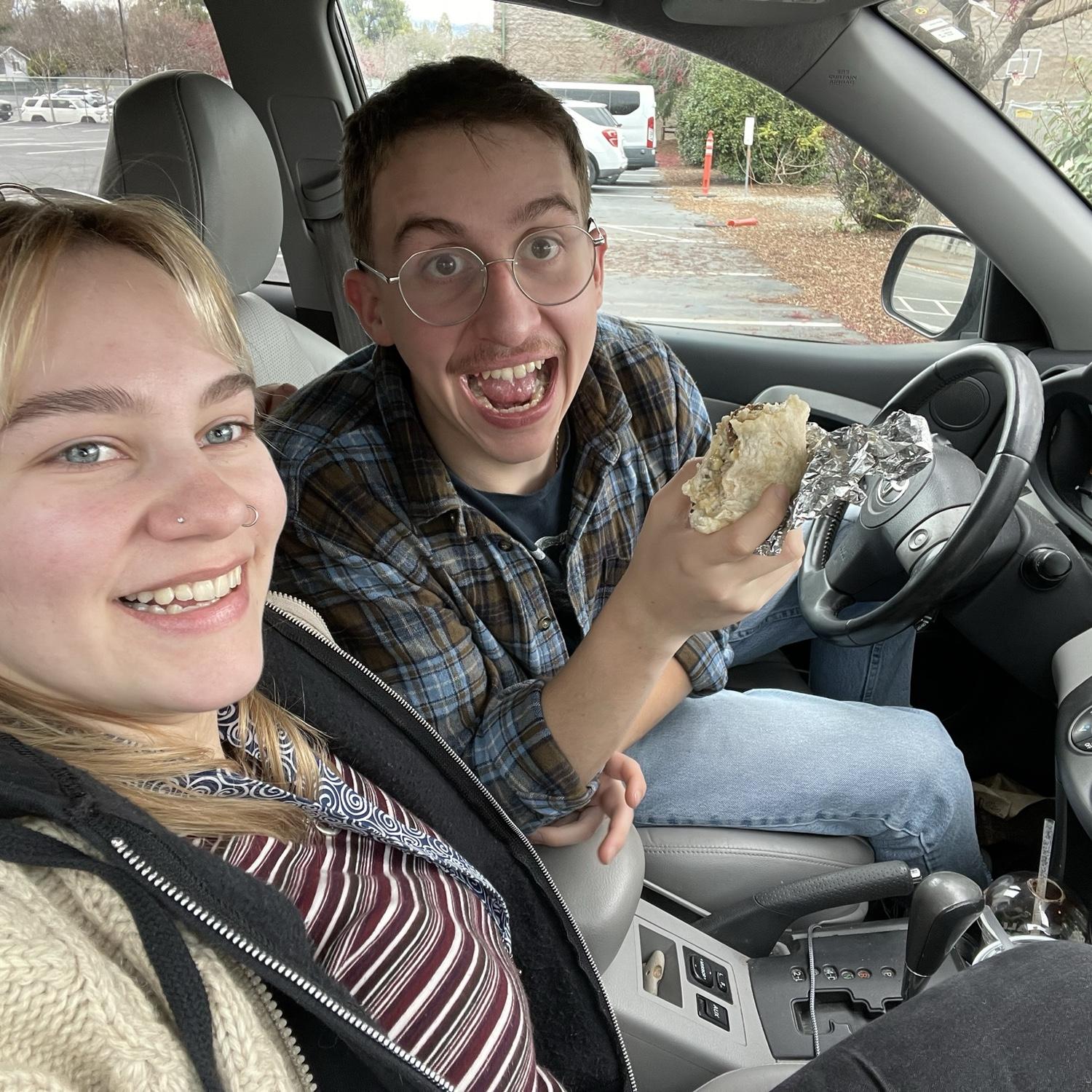 Lewis brings Maddy lunch at work January 2024