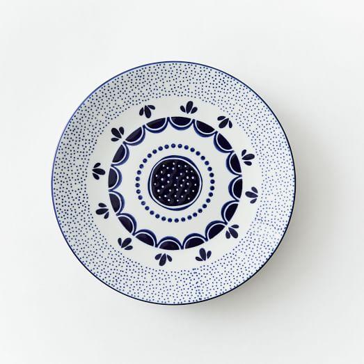 Scalloped Print Dinnerware: 4 Salad Plates