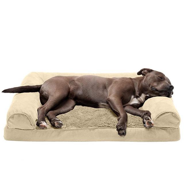 Furhaven - Plush Orthopedic L-Shaped Chaise Lounger & Traditional Sofa-Style Dog Bed - Available in Multiple Colors & Styles