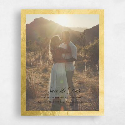 Black Wedding Save the Date - Azurite Photo Foil