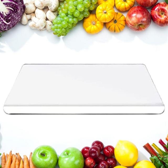 Kitchen Countertop Acrylic Cutting Board, 2023 New Kitchen Clear Cutting Board, Acrylic Non-Slip Clear Cutting Board with Countertop Protector Edge for Home Dining Room (17X13.77 Inch)
