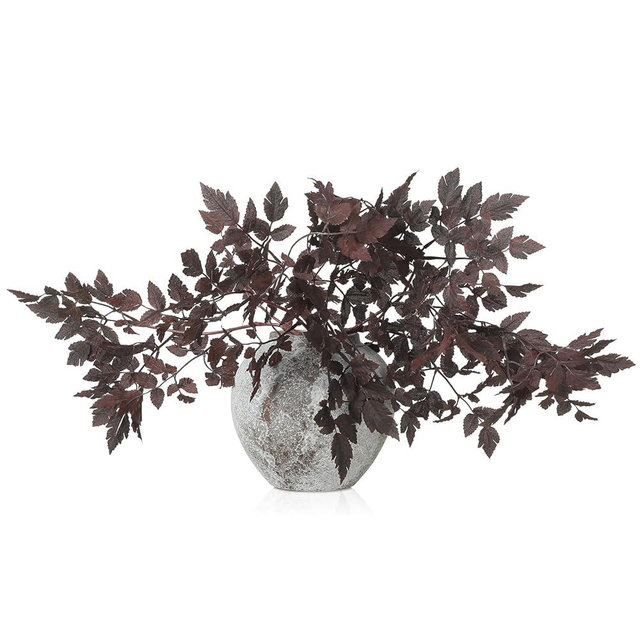 Lyrow 3 Pack Artificial Cimicifuga Plant Leaf Spray Faux Plum Cimicifuga Ramosa Leaf Branch Faux Fall Spray Silk Plants for Home Vase Wedding Garden Farmhouse Table Mantel Decor (18 Inches)
