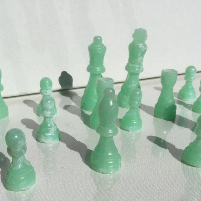 Chess Pieces - Mint Green - Unique Colors - Educational Games / Toys