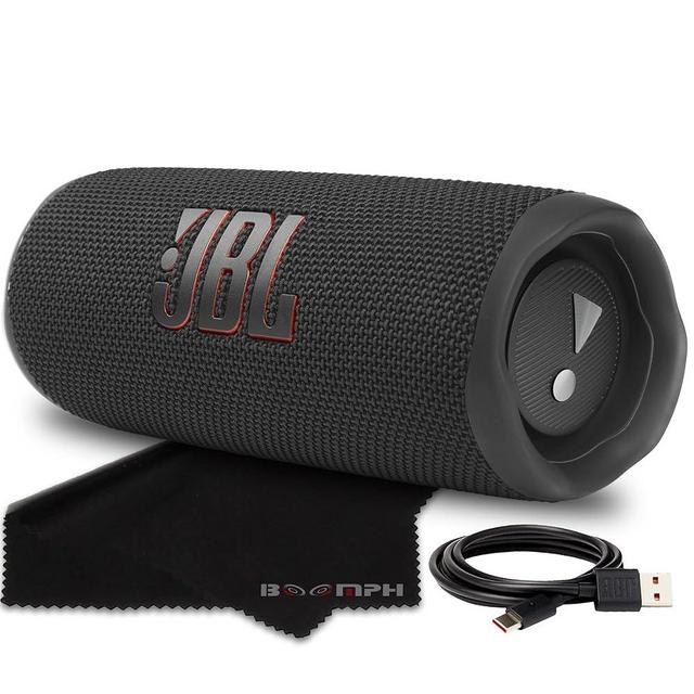 JBL Flip 6 Portable Bluetooth Wireless Speaker, IP67 Waterproof and Dustproof Built-in Battery - Black - Boomph's Comprehensive Ultimate Performance Cloth Solution for Your On-The-Go Sound Experience