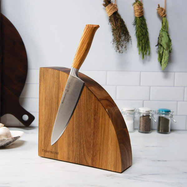 Wood Quarter Round Magnetic Knife Block
